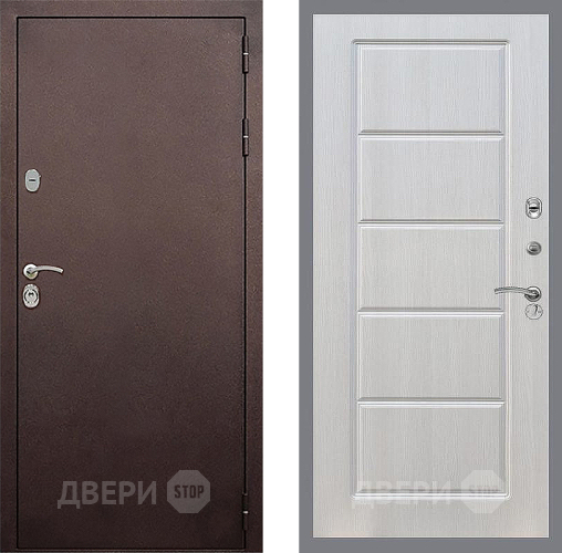 Входная металлическая Дверь Стоп КЛАССИК Медь ФЛ-39 Лиственница беж в Серпухове