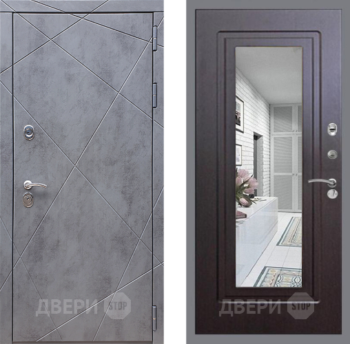 Входная металлическая Дверь Стоп Лучи Зеркало ФЛ-120 Венге в Серпухове
