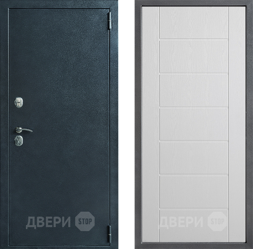 Входная металлическая Дверь Дверной континент ДК-70 Дизайн ФЛ-Лайн Белое дерево в Серпухове