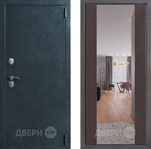 Входная металлическая Дверь Дверной континент ДК-70 Дизайн ФЛЗ-1 Зеркало Венге в Серпухове