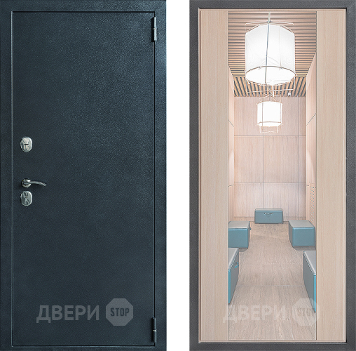 Входная металлическая Дверь Дверной континент ДК-70 Дизайн ФЛЗ-1 Зеркало Капучино в Серпухове