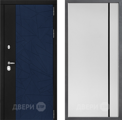 Входная металлическая Дверь Дверной континент ДК-9 ФЛ-757 Черное Стекло Софт милк в Серпухове