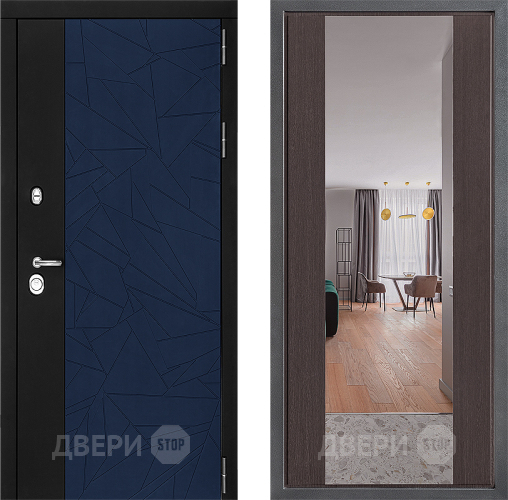 Входная металлическая Дверь Дверной континент ДК-9 ФЛЗ-1 Зеркало Венге в Серпухове