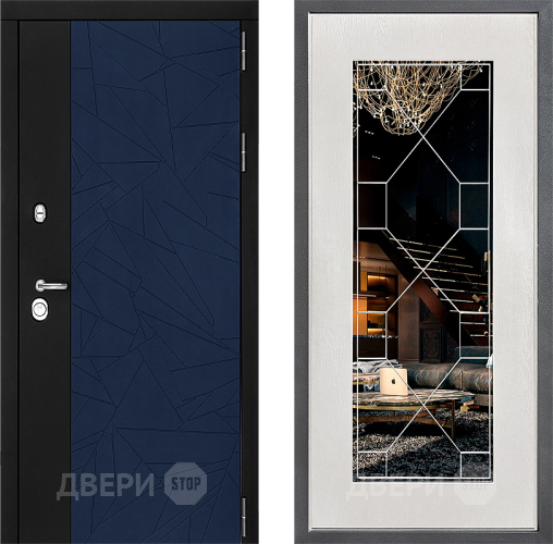 Дверь Дверной континент ДК-9 ФЛ-Тиффани Зеркало Белое дерево в Серпухове