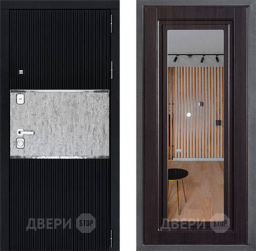 Входная металлическая Дверь Дверной континент ДК-13 ФЛЗ Зеркало Венге в Серпухове