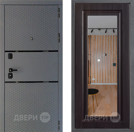 Входная металлическая Дверь Дверной континент Диамант Дизайн ФЛЗ Зеркало Венге в Серпухове