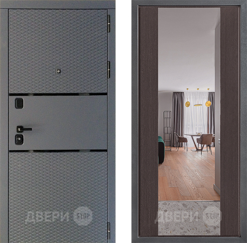 Входная металлическая Дверь Дверной континент Диамант Дизайн ФЛЗ-1 Зеркало Венге в Серпухове
