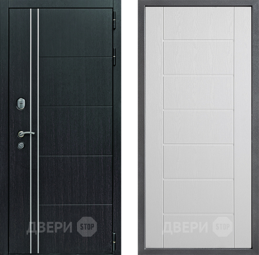 Входная металлическая Дверь Дверной континент Теплолюкс Дизайн ФЛ-Лайн Белое дерево в Серпухове