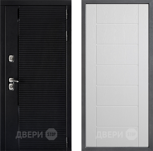 Входная металлическая Дверь Дверной континент ДК-1 ФЛ-Лайн Белое дерево в Серпухове