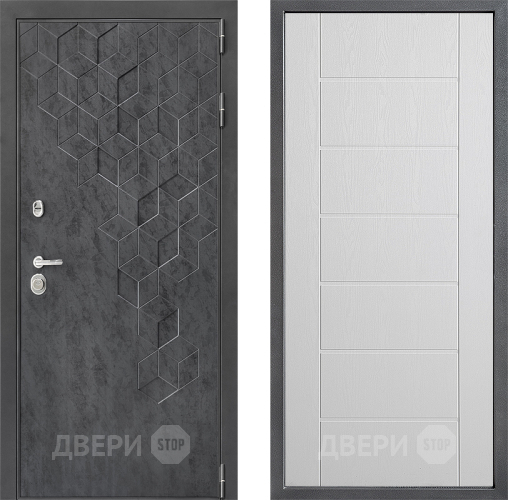 Входная металлическая Дверь Дверной континент ДК-3/713 ФЛ-Лайн Белое дерево в Серпухове