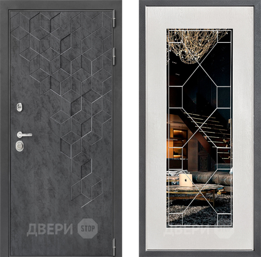 Дверь Дверной континент ДК-3/713 ФЛ-Тиффани Зеркало Белое дерево в Серпухове