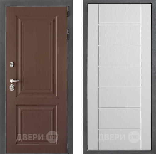Входная металлическая Дверь Дверной континент ДК-3/729 ФЛ-Лайн Белое дерево в Серпухове