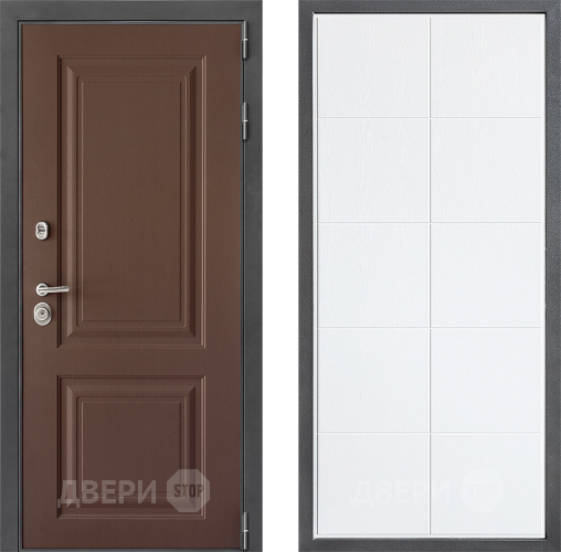 Входная металлическая Дверь Дверной континент ДК-3/729 ФЛ-Кватро Белое дерево в Серпухове