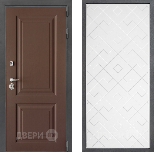 Входная металлическая Дверь Дверной континент ДК-3/729 ФЛ-Тиффани Белый софт в Серпухове