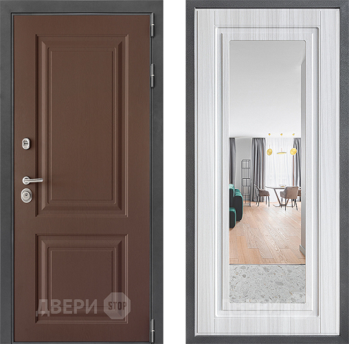 Дверь Дверной континент ДК-3/729 ФЛЗ Зеркало Сандал белый в Серпухове