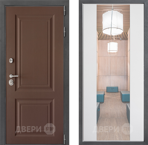Дверь Дверной континент ДК-3/729 ФЛЗ-1 Зеркало Белый софт в Серпухове