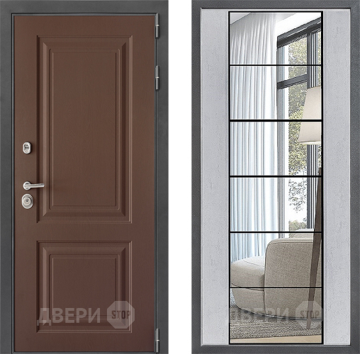 Дверь Дверной континент ДК-3/729 ФЛЗ-2 Зеркало Бетон светлый в Серпухове