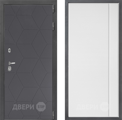 Входная металлическая Дверь Дверной континент ДК-3/744 ФЛ-757 Белое Стекло Софт милк в Серпухове