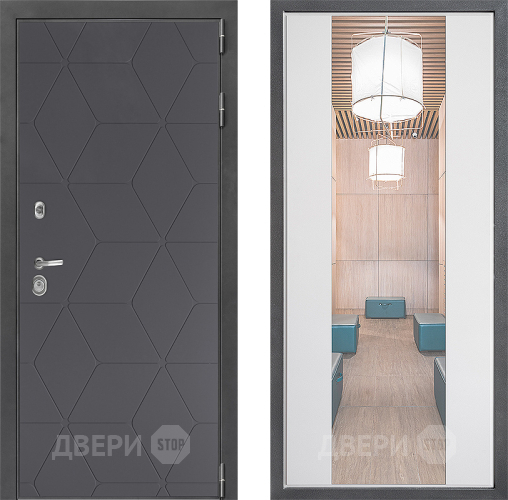 Дверь Дверной континент ДК-3/744 ФЛЗ-1 Зеркало Белый софт в Серпухове