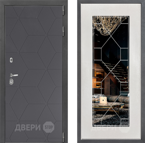 Дверь Дверной континент ДК-3/744 ФЛ-Тиффани Зеркало Белое дерево в Серпухове