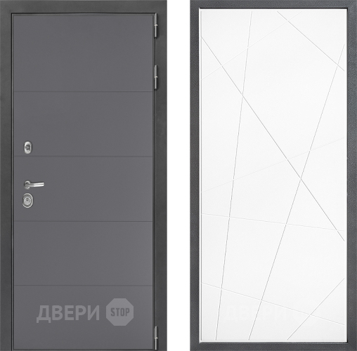 Входная металлическая Дверь Дверной континент ДК-3/649 ФЛ-655 Белый софт в Серпухове
