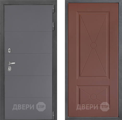 Входная металлическая Дверь Дверной континент ДК-3/649 ФЛ-617 Ясень шоколадный в Серпухове
