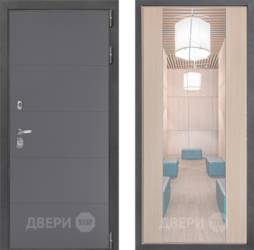 Дверь Дверной континент ДК-3/649 ФЛЗ-1 Зеркало Капучино в Серпухове