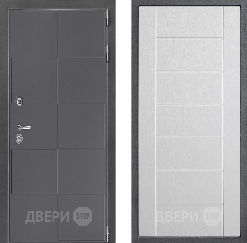 Входная металлическая Дверь Дверной континент ДК-3/606 ФЛ-Лайн Белое дерево в Серпухове