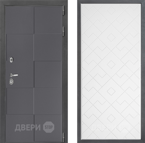 Входная металлическая Дверь Дверной континент ДК-3/606 ФЛ-Тиффани Белый софт в Серпухове