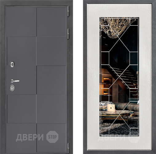 Дверь Дверной континент ДК-3/606 ФЛ-Тиффани Зеркало Белое дерево в Серпухове