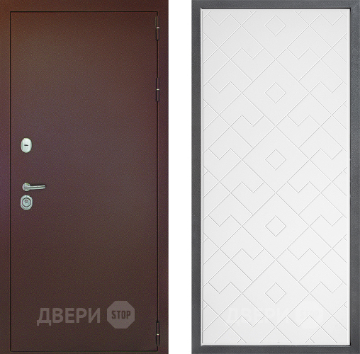 Дверь Дверной континент Рубикон Медь Дизайн ФЛ-Тиффани Белый софт в Серпухове