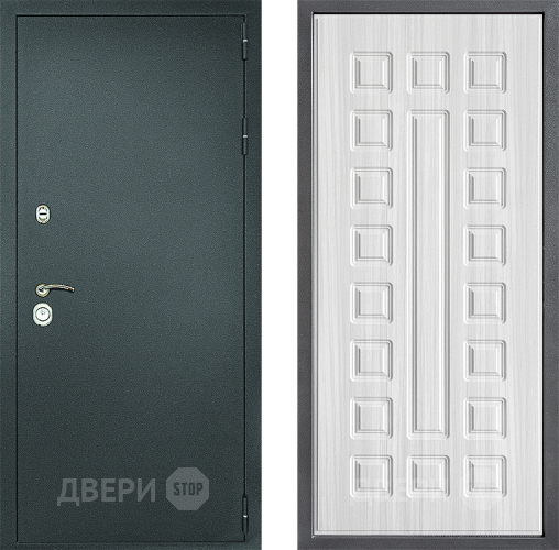 Входная металлическая Дверь Дверной континент Рубикон Серебро Дизайн ФЛ-183 Сандал белый в Серпухове
