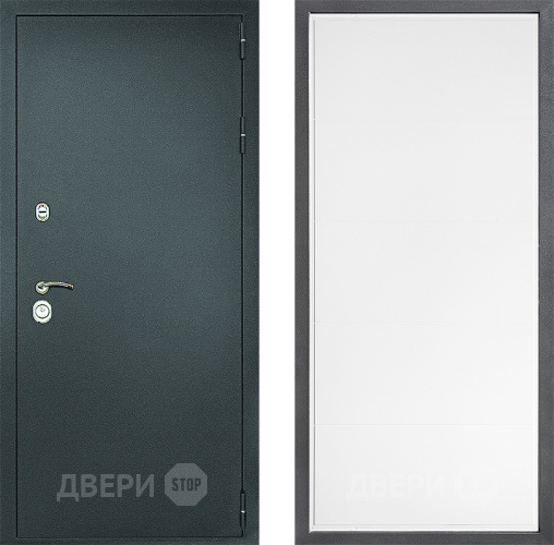 Входная металлическая Дверь Дверной континент Рубикон Серебро Дизайн ФЛ-649 Белый софт в Серпухове
