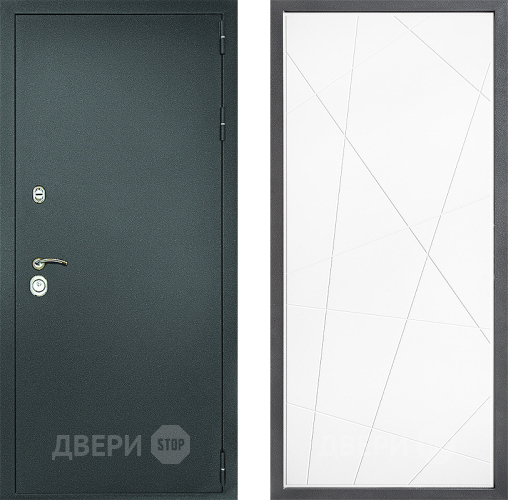 Дверь Дверной континент Рубикон Серебро Дизайн ФЛ-655 Белый софт в Серпухове