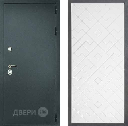 Дверь Дверной континент Рубикон Серебро Дизайн ФЛ-Тиффани Белый софт в Серпухове