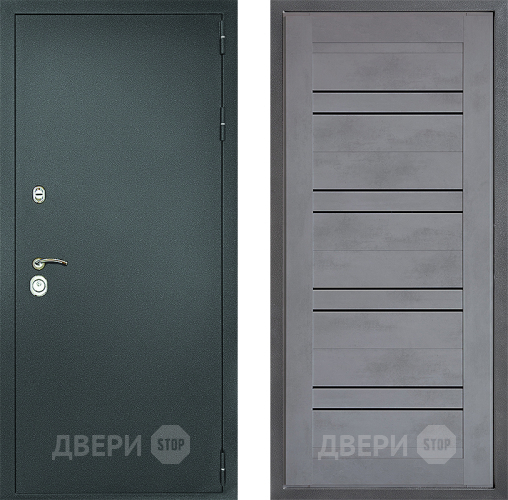 Дверь Дверной континент Рубикон Серебро Дизайн ФЛ-49 Бетон серый в Серпухове