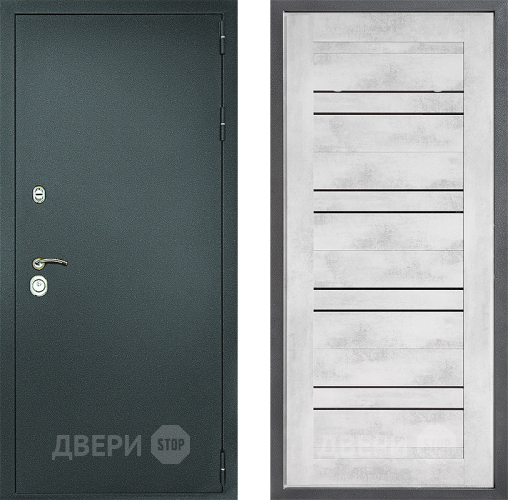 Входная металлическая Дверь Дверной континент Рубикон Серебро Дизайн ФЛ-49 Бетон снежный в Серпухове