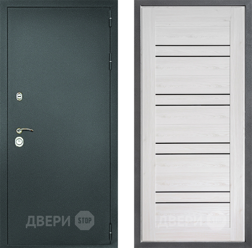 Входная металлическая Дверь Дверной континент Рубикон Серебро Дизайн ФЛ-49 Сосна белая в Серпухове