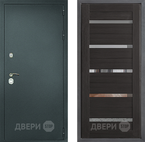 Входная металлическая Дверь Дверной континент Рубикон Серебро Дизайн ФЛ-47 Венге в Серпухове