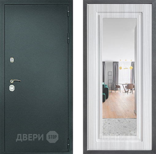 Дверь Дверной континент Рубикон Серебро Дизайн ФЛЗ Зеркало Сандал белый в Серпухове