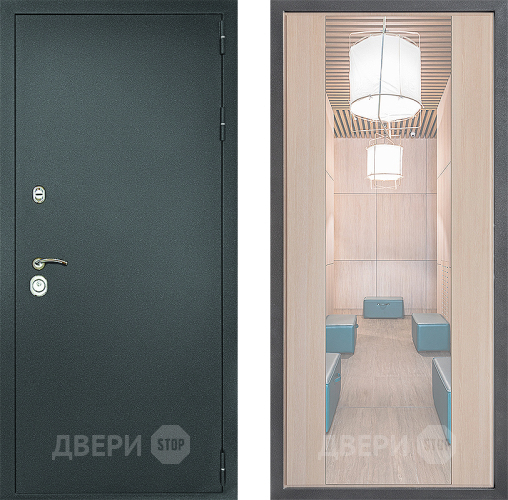 Входная металлическая Дверь Дверной континент Рубикон Серебро Дизайн ФЛЗ-1 Зеркало Капучино в Серпухове