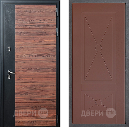Входная металлическая Дверь Дверной континент ДК-15 Красное Дерево ТЕРМО ФЛ-617 Ясень шоколадный в Серпухове
