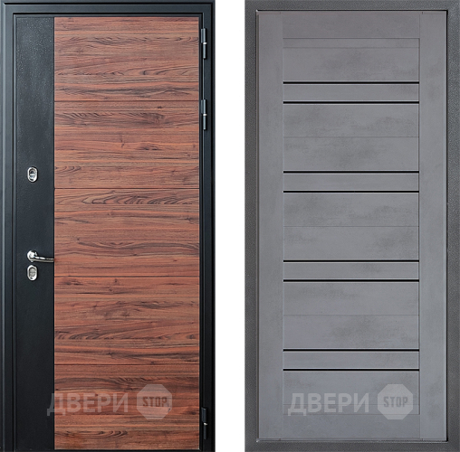 Входная металлическая Дверь Дверной континент ДК-15 Красное Дерево ТЕРМО ФЛ-49 Бетон серый в Серпухове
