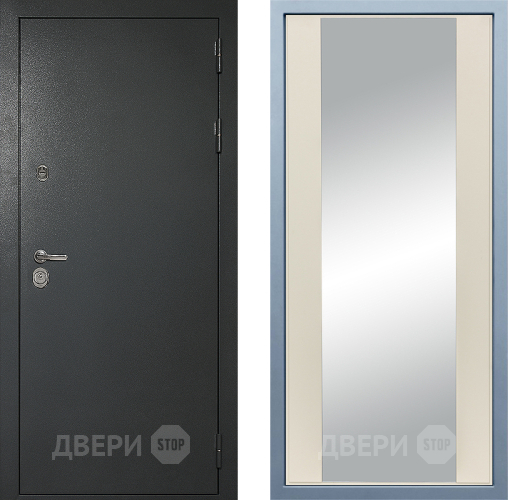 Входная металлическая Дверь Дива МД-40 Титан Д-15 Зеркало Шампань в Серпухове