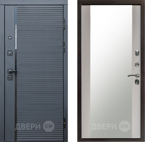 Дверь Престиж Черная Линия Зеркало Лиственница белая в Серпухове