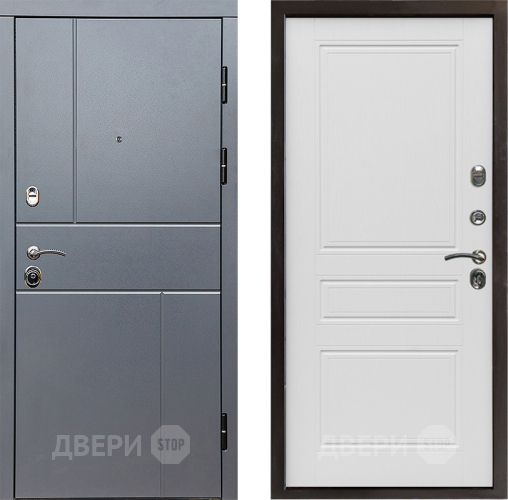 Входная металлическая Дверь Престиж Горизонт Грэй Классика Лиственница белая в Серпухове