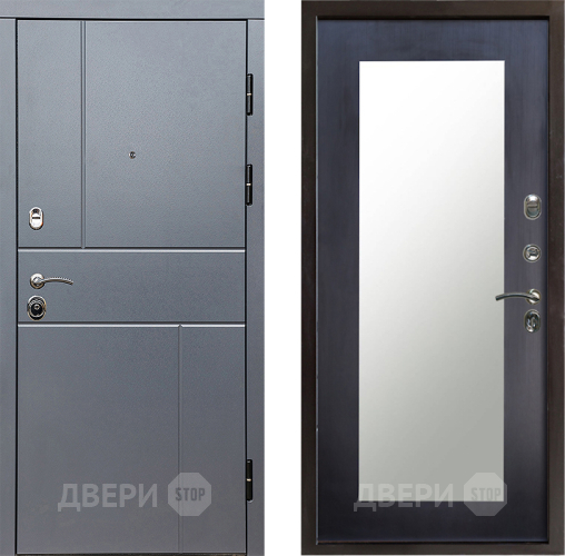 Входная металлическая Дверь Престиж Горизонт Грэй Зеркло Пастораль Венге в Серпухове