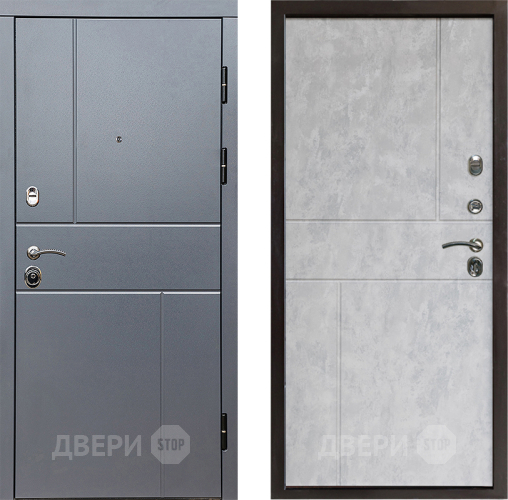 Входная металлическая Дверь Престиж Горизонт Грэй Горизонт Бетон светлый в Серпухове