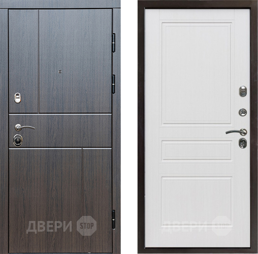 Входная металлическая Дверь Престиж Горизонт Венге Классика Белое дерево в Серпухове