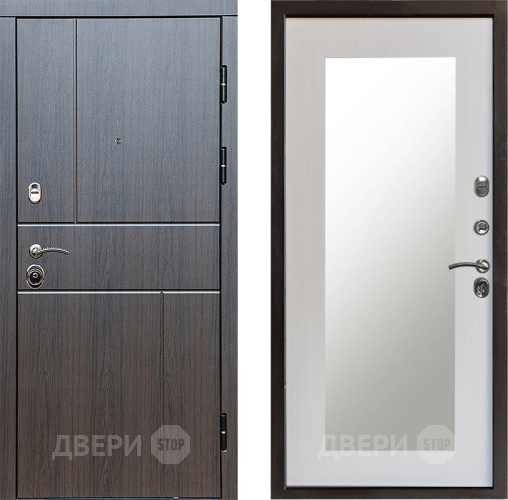 Входная металлическая Дверь Престиж Горизонт Венге Зеркло Пастораль Лиственница белая в Серпухове